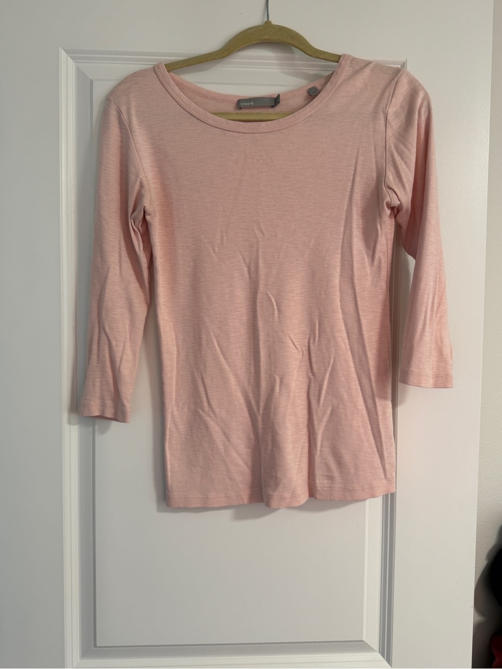 Vince Women's Light Pink 3/4 Sleeve Tee